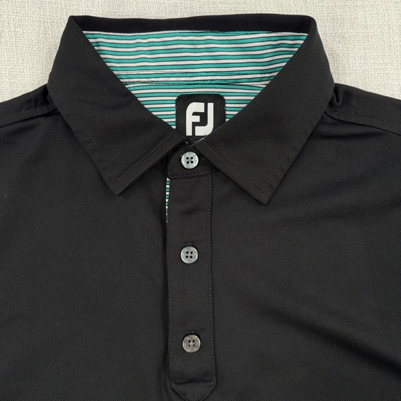FootJoy Other - FootJoy Men Large ProDry Performance Golf Polo Black Short Sleeve Embroidered
